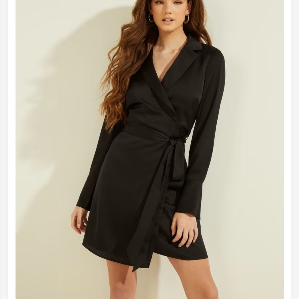 GUESS Black Wrap Dress